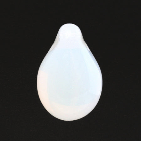 Czech Shizuku side hole white opal