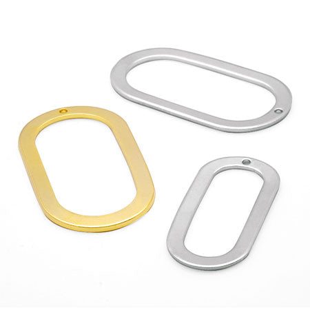 Metal parts flat oval gold