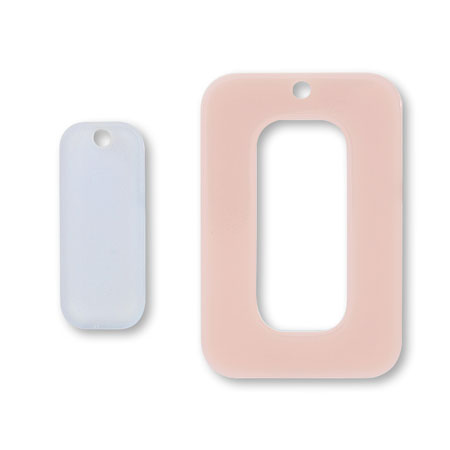 Acetate parts double -sided square 1 hole pink/clear blue [Outlet]