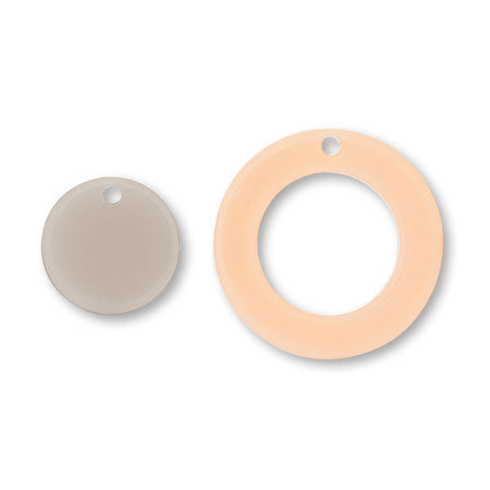 Acetate parts double -sided round 1 hole Orange/gray [Outlet]
