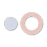 Acetate parts double -sided round 1 hole pink/clear blue [Outlet]