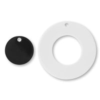 Acetate parts double -sided round 1 hole White/Black [Outlet]