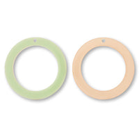 Acetate parts double -sided round 1 hole clear orange/green [Outlet]