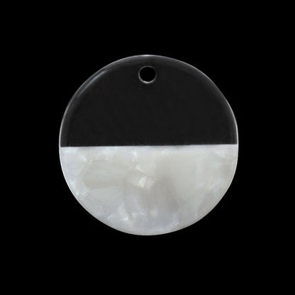 Acetate Parts Bicolor Round 1 Hole Clear/White [Outlet]