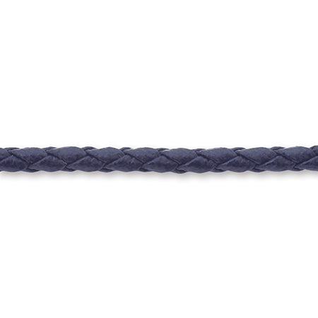4-stripe leather cord navy blue