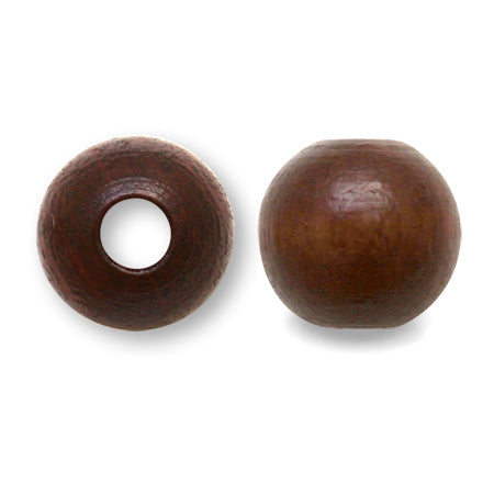 Wood beads large hole No.3 (dark brown)