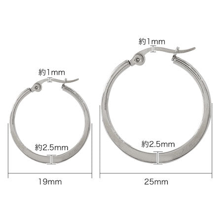 Stainless steel earrings hoop 2 fabric (SUS316L)