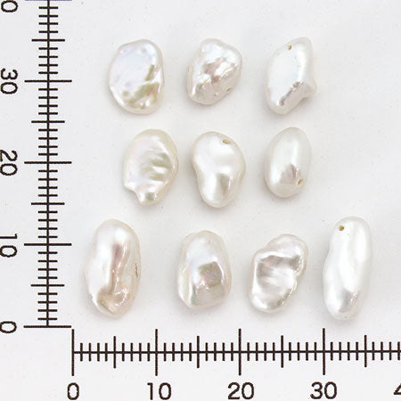 Freshwater pearl Baroque top hole white