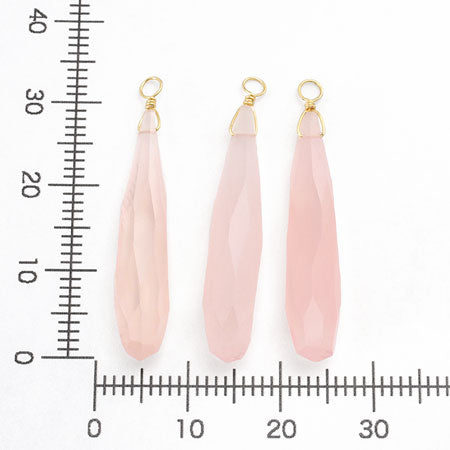 Natural stone glasses fastened charm long drop Roscarsedony (dyed)