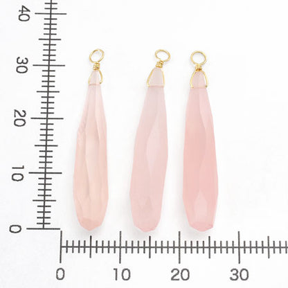 Natural stone glasses fastened charm long drop Roscarsedony (dyed)