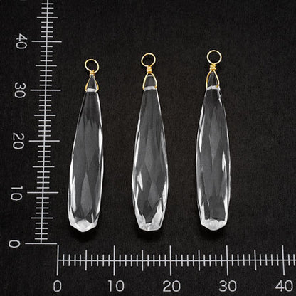 Natural stone glasses fastened charm long drop crystal (natural)