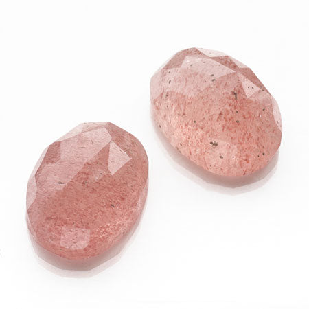 Natural stone loose oval pink epidot (rose cut)