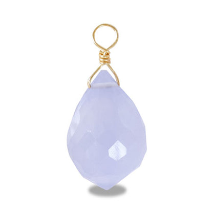 Natural stone glasses fastened charm drop blue -cry Sedney (dyed)