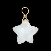 Natural stone glasses fastening charm star white moonstone (natural)