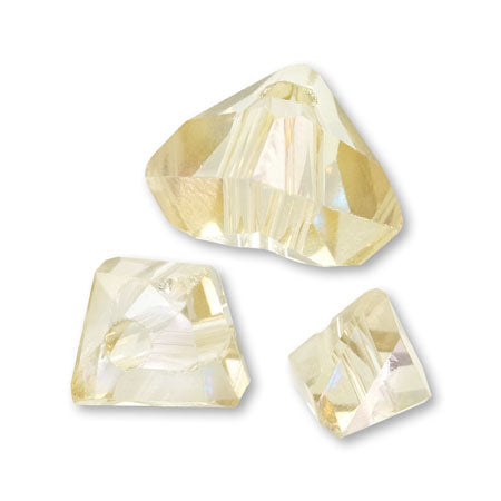 Glass cut beads pointed triangle Lt. topaz