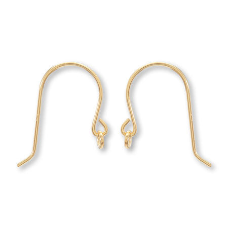 Earrings with U-shaped ring K18YG