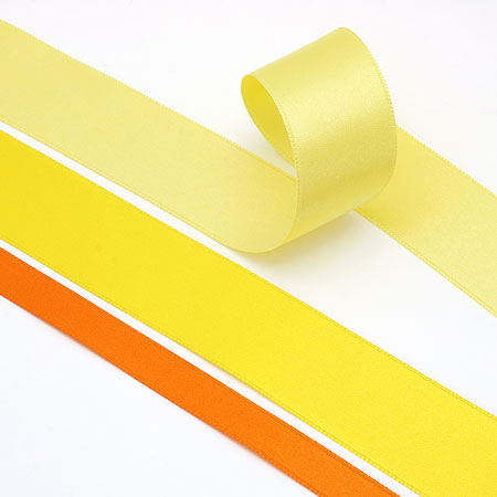 French double-sided satin ribbon 220 (yellow)