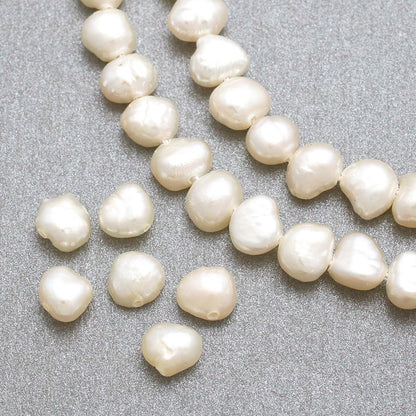 Freshwater pearl flat baroque white