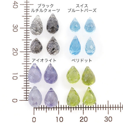 Natural stone drop -cut pelidot