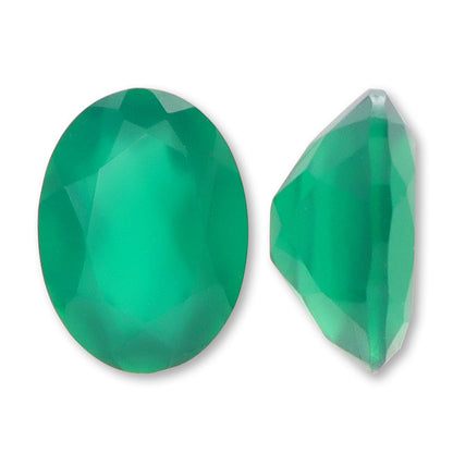 Natural stone loose oval green onyx