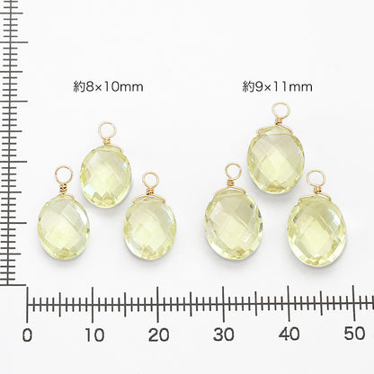 Natural stone glasses fastening charm oval lemonkart (natural)