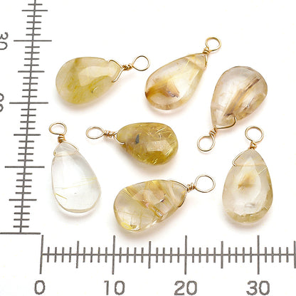 Natural stone glasses fastening charm flat cats rutil quartz (natural)