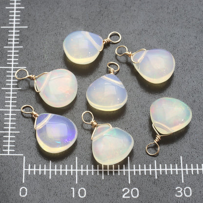 Natural stone glasses fastening charm plane maron Ethiopian opal (natural)