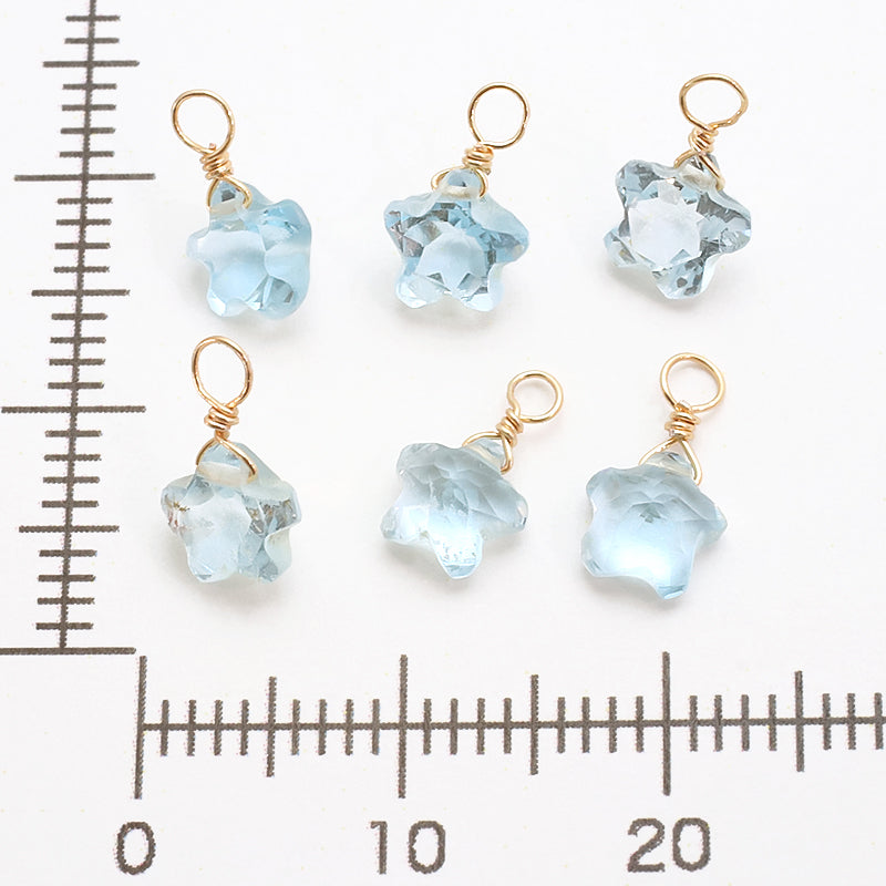 Natural stone glasses fasteners charm star cut sky blutpers (natural)