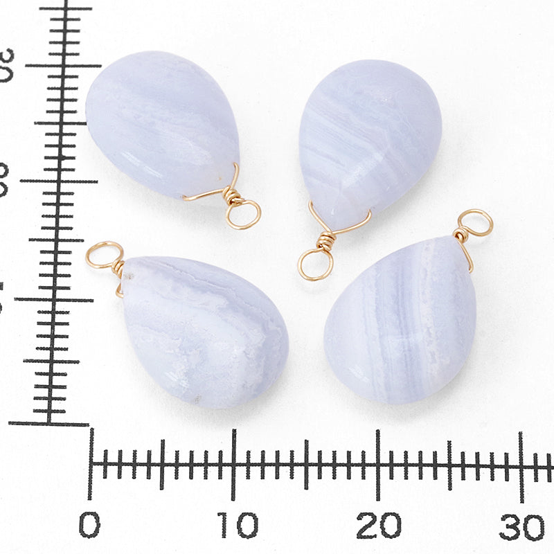 Natural stone glasses fastening charm plan flat sink blue lace agate (natural)