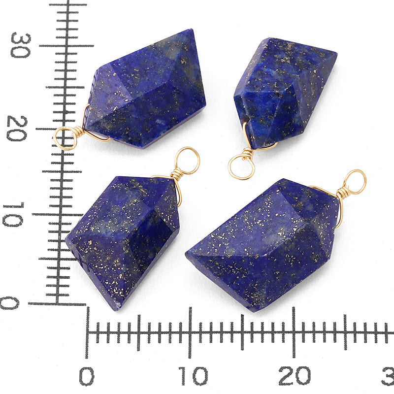 Natural stone glasses fastening charm spindle cut lapis lazuli (natural)