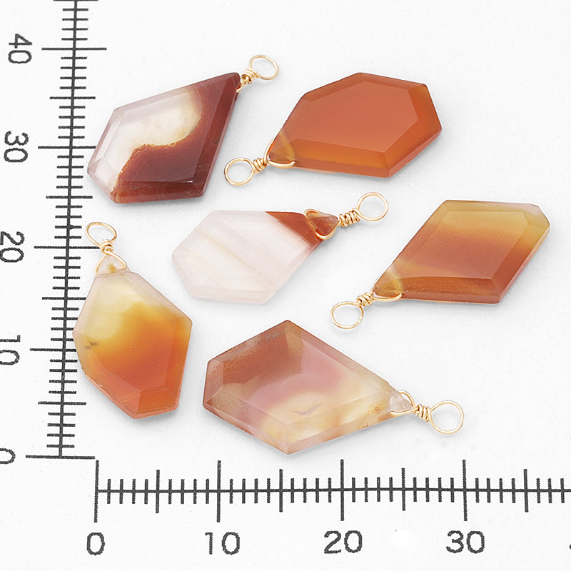 Natural stone glasses fastening charm slices carnelian (natural)