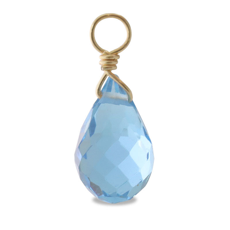 Natural stone glasses fastened charm drop cut Swiss bluetopers (natural)