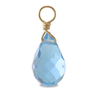 Natural stone glasses fastened charm drop cut Swiss bluetopers (natural)