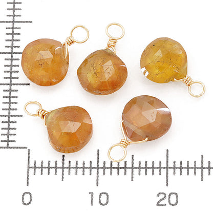 Natural stone glasses fastening charm Maron cut yellow sapphire (natural)