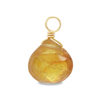 Natural stone glasses fastening charm Maron cut yellow sapphire (natural)