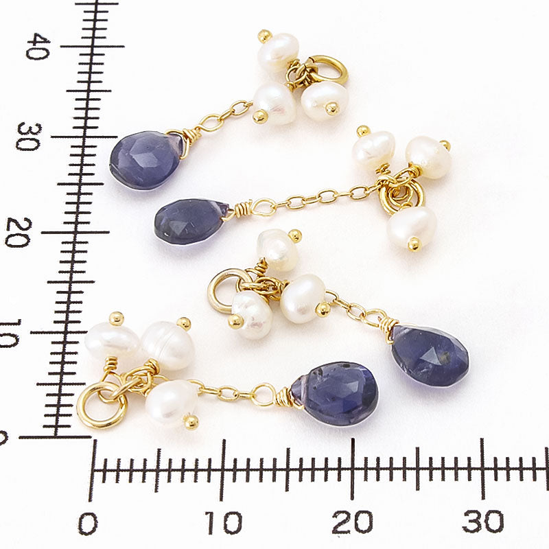 Natural stone glasses fastening Custom parts Iolite/freshwater pearl