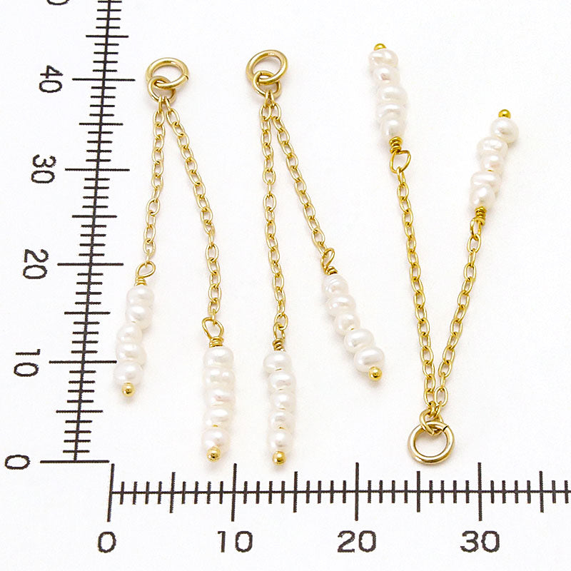 Freshwater pearl glasses fastening custom parts chain 2 consecutive white