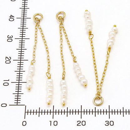 Freshwater pearl glasses fastening custom parts chain 2 consecutive white