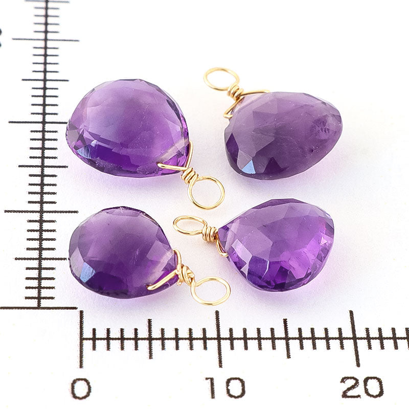 Natural stone glasses fastening charm marron cut amethyst