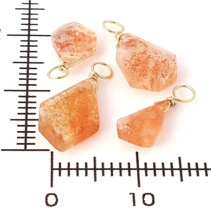 Natural stone glasses fastening charm slice sunstone