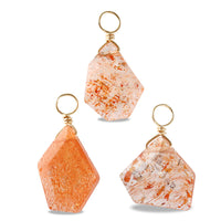 Natural stone glasses fastening charm slice sunstone