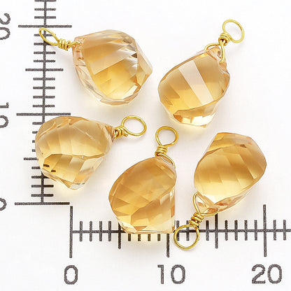 Natural stone glasses fastened charm twist drop citrine (natural)