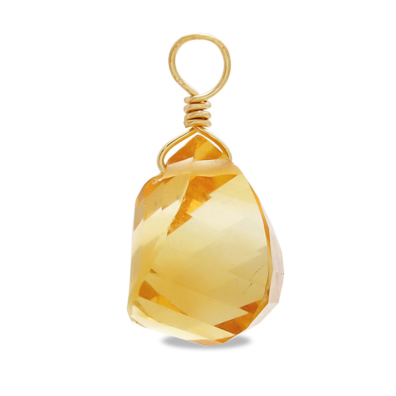 Natural stone glasses fastened charm twist drop citrine (natural)