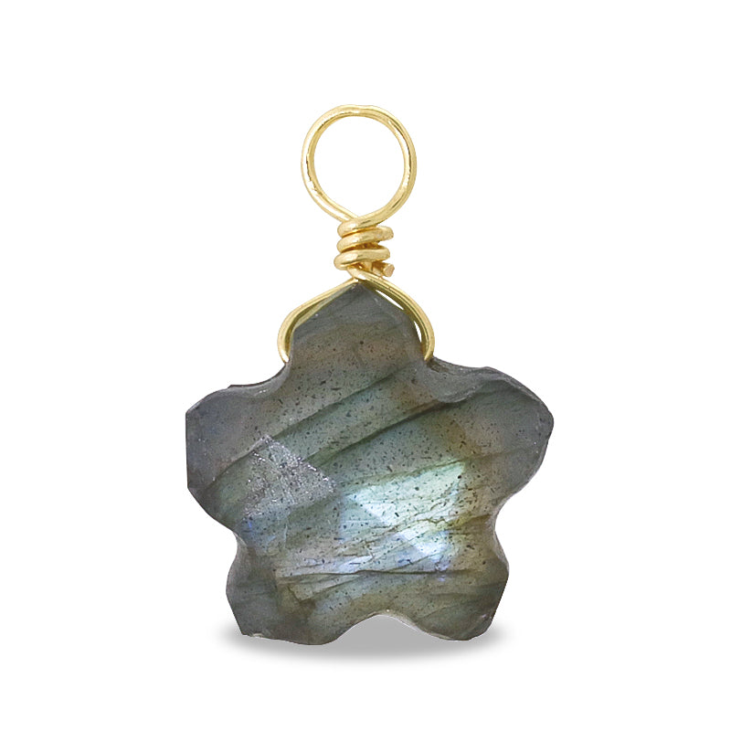 Natural stone glasses fastening charm star cut Labradorite (natural)