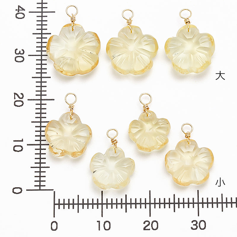 Natural stone glasses fastening charm flower citrine (natural)