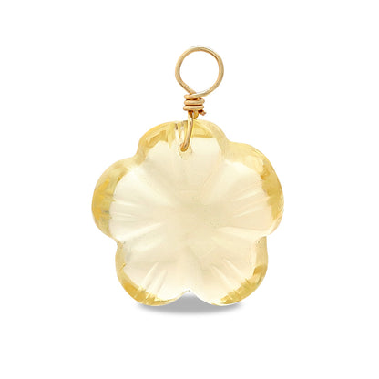 Natural stone glasses fastening charm flower citrine (natural)