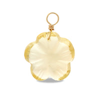 Natural stone glasses fastening charm flower citrine (natural)