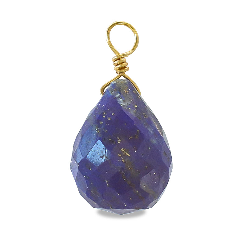 Natural stone glasses fastened charm drop cut lapis lazuli (natural)