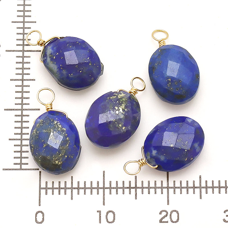 Natural stone glasses fastening charm oval cut lapis lazuli (natural)