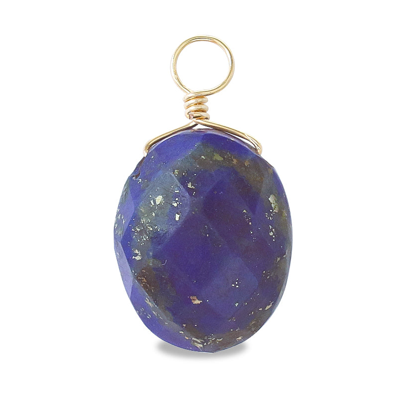 Natural stone glasses fastening charm oval cut lapis lazuli (natural)